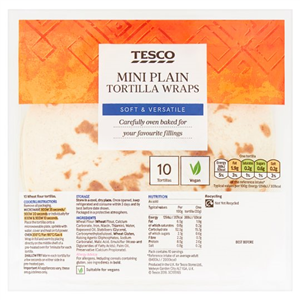 Tesco Mini Plain Tortillas X10 300G