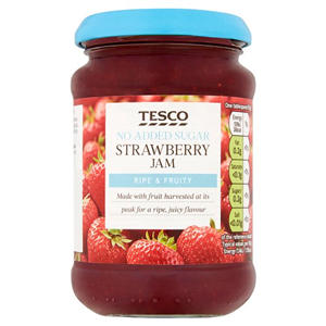 Tesco No Added Sugar Strawberry Jam 340G