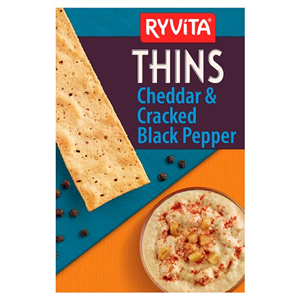 Ryvita Cheddar & Crack Black Pepper Thins 125g