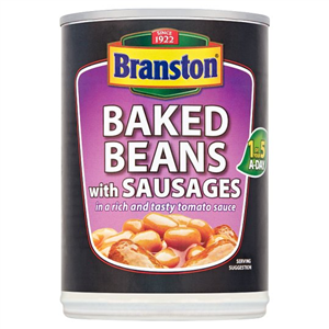 Branston Baked Beans With Sausages In Tomato Sauce 405G