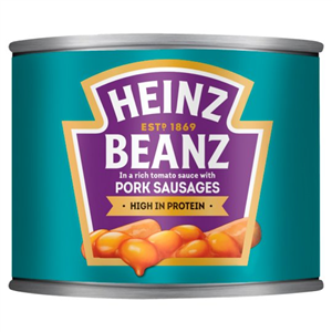 Heinz Baked Beans With Pork Sausages In Tomato Sauce 200G
