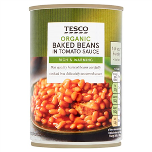 Tesco Organic Baked Beans In Tomato Sauce 420G