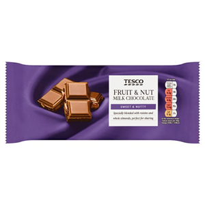 Tesco Fruit & Nut Milk Chocolate 200G