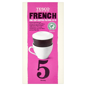 Tesco French One Cup Filters Coffee 10 Pack 75G