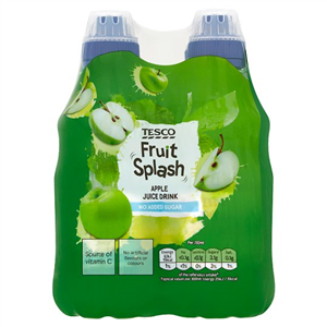 Tesco Fruit Splash Apple 4X250ml