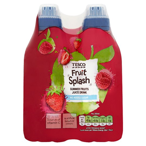 Tesco Fruit Splash Summer Fruit 4X250ml