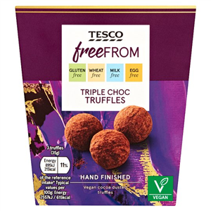 Tesco Free From Triple Chocolate Truffles 140G