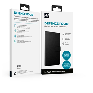 Defence iPhone 11 Pro Max Folio Case Black