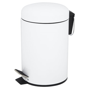 Tesco Round White Metal Slow Close 3Litre Bin