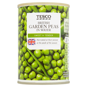 Tesco British Garden Peas In Water 290G