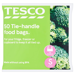 Tesco Tie Handle Freezer Bags Small 50'S