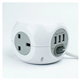 Status Cube 3 Plug 3 Usb 1.4M Extension Lead