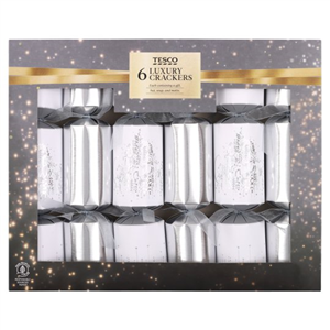 Tesco Luxury Silver Crackers 6 Pack