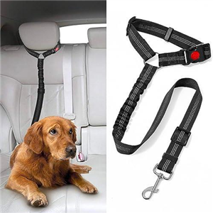 Dog Car Seat Belt Dogs Harness Headrest for Cars Adjustable with Anti Shock Bungee Buffer Puppy Safety Cars Leads for Any Cars Vehicle Pets Travel Accessories (Black)