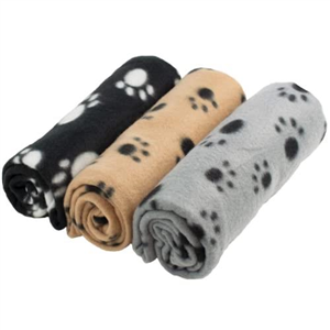 DIGIFLEX Large Pet Blankets x3 Dog Cat Soft Fleece 70cm X 100cm - Washable Soft Fleece Dog/Cat Throw Blanket - Paw Print Design – Bedding for a Puppy & Kitten