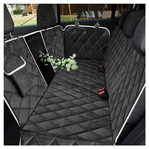 VSPETCC Dog Car Seat Cover,100% Waterproof with Mesh Window And Storage Pocket,Durable Scratchproof Nonslip Dog Hammock with Universal Size Fits for Cars/Trucks/SUV