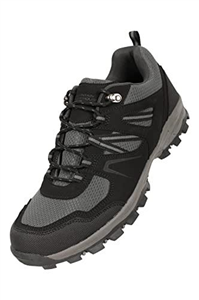 Mountain Warehouse McLeod Mens Shoes - Lightweight All Season Shoes, Durable Walking Shoes, Breathable Hiking Shoes, Mesh Lining Running Shoes - for Travelling, Camping Jet Black 9 UK