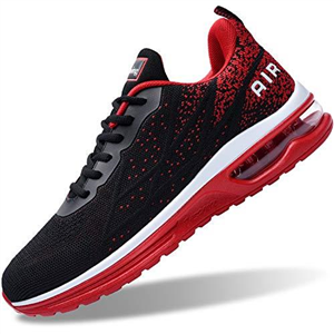 Air Shoes for Men Tennis Sports Athletic Workout Gym Running Sneakers - Red - Size 10 UK