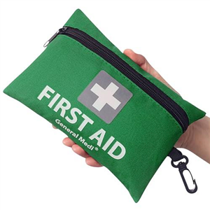 General Medi Mini First Aid Kit, 92 Pieces Small First Aid Kit - includes Emergency Foil Blanket, Scissors for Travel, Home, Office, Vehicle, Camping, Workplace & Outdoor (Green)