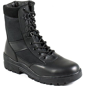 NITEHAWK Army/Military Patrol Black Leather Combat Boots Outdoor Cadet Security