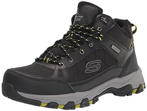 Skechers Men's SELMEN MELANO Hiking Boot, Black Leather W/Synthetic & Mesh, 7.5 UK