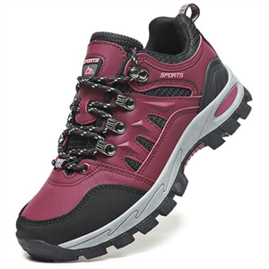 Topwolve Hiking Boots Men's Women's Waterproof Walking Shoes Low Rise Trekking Climbing Shoes Outdoor Backpacking Camping Trails Shoes,Rose Red,3 UK