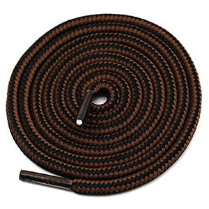 [Pair] Heavy Duty, durable round Boot Laces pair, Shoe Lace classic colours 180cm for hiking, running, working, casual (Black/Brown)