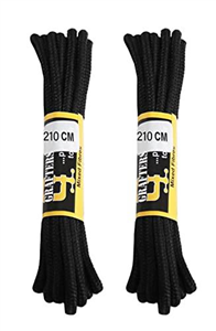 Grafters 210 CM Long 82" Black Round Strong Durable Work Hiking Long Boot Shoe Laces (X2 Pairs)