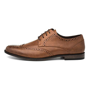 Beckett Billy Mens Lace Up Tan Brogue Shoe - Size 12 UK - Brown