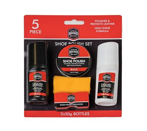 Shoetreats - 5 Piece Shoe Polish Cleaning Set - Boot - Black & Neutral Polish - Applicator