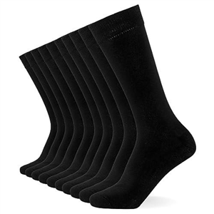 FM London Mens (10-pack) Plain Socks, Black, 6-11 UK