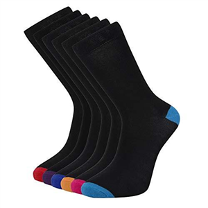 Cob Stallion- Black Socks in Argyle, Heel and Toe Styles, Socks Multipack 6-11