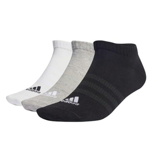 adidas Unisex Thin and Light Sportswear 3 Pairs Low-Cut Socks, Medium Grey Heather/White/Black, M