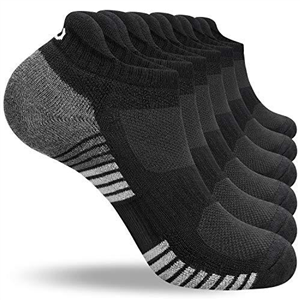 coskefy Running Socks Thick Cushion Ankle Socks Trainer Socks for Men Women Cotton Sports Socks (6 Pairs)