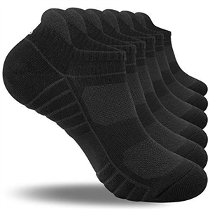 coskefy Running Socks Thick Cushion Ankle Socks Anti-Blister Cotton Trainer Socks Short Athletic Sports Socks for Men Women (6 Pairs)