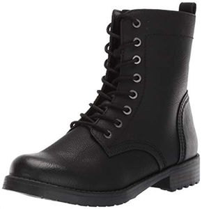 Amazon Essentials Women's Lace-Up Combat Boot, Black, 4.5 UK