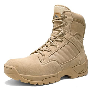 NORTIV 8 Men's Military Tactical Work Boots Leather Motorcycle Combat Boots,Size 9W,Sand,Desert-W