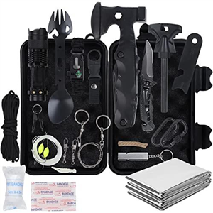 WOWOSS Emergency Survival Kit 18-in-1 Survival Equipment Emergency Tool Outdoor Multi-Tools for Hiking Camping Hunting Cycling Outdoors Adventures