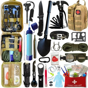 First AID KIT - Emergency KIT - 16 Multifunctional Tools and Over 60 First AID Pieces - Very Comprehensive - Practical – Lightweight