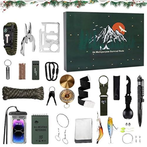 2024 Newest Survival & Mechanics Advent Calendar for Men, Survival Tools Advent Calendar, Tool Advent Calendar 2024, for Adults Teenagers, Survival Equipment (D)