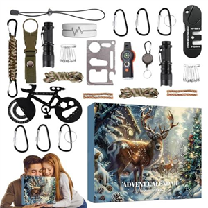 2024 Survival & Mechanics Advent Calendar for Men | Christmas Survival Tool Kit Advent Calendar | 24 Days Christmas Countdown Calendar | Outdoor Survival Equipment (A)