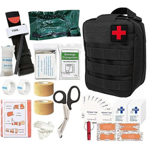 DAJILI First Aid Kit, Emergency Survival Trauma Kit First Aid Bag First Aid Molle Pouch for Home Car Holiday & Workplace, Includes Bandages, Tourniquet, Shear and Essentials for Everyday Situations