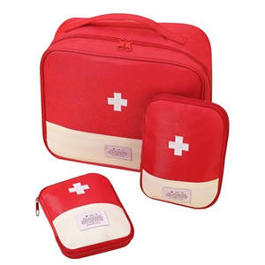 Invalidism 3 Pcs First Aid Bag Empty,First Aid Kit Bags Portable Empty Medicine Bags 3 Size Waterproof Oxford Fabric Material Storage Bag for Camping Home Hiking Survival Kit(Red)