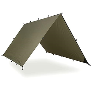 AQUAQUEST SAFARI Waterproof Camping Tarp - Lightweight Sun Shade or Rain Fly - Camping Essentials for Hiking, Backpacking & Hammock, 3 x 3 m Olive Drab