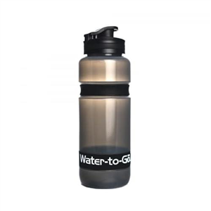 WATER TO GO Active BPA-free reusable water purifier sports bottle with leakproof filter - perfect for travel, camping, hiking, biking, cycling and survival in emergencies (60CL, BLACK)