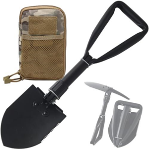 urby Urby Compact Foldable Shovel Survival Tool for Camping,Hiking and Outdoor. High Strength Tactical E Military Style Offroad,Truck,Car Emergency Recovery (Camo Bag),(NOMAD-PktShovel)