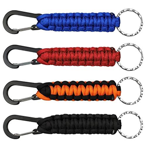 duisoad 4 Pcs Paracord Keyring Braided Kit Rope Paracord Keychain for Outdoor Camping, Fishing, Hiking Tool