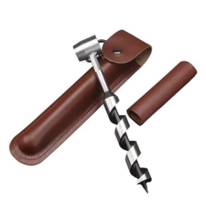 Bushcraft Survival Tool, Extended Hand Auger Wrench Wood Drill Scotch Eye Manual Hand Drill Bit with Holster for Camping Shelter Building, Barbecue Grill, Small Benches, Bushcrafting, Peg Hole Maker