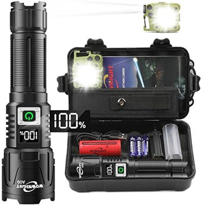 WOWNIGHT Torches LED Super Bright Rechargeable, 500000 Lumens Torches Battery Powered, Tactical Torch Rechargeable, Powerful Torch High Powered Flashlight for Camping Dog Walking Emergency Gift