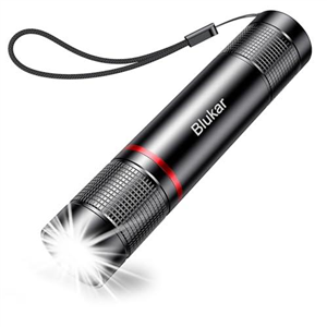 Blukar LED Torch Rechargeable, 2000L Super Bright Adjustable Focus Flashlight, 4 Lighting Modes, Long Battery Life, Waterproof Pocket Size Torch for Power Cuts, Emergency, Camping, Hiking, Outdoor